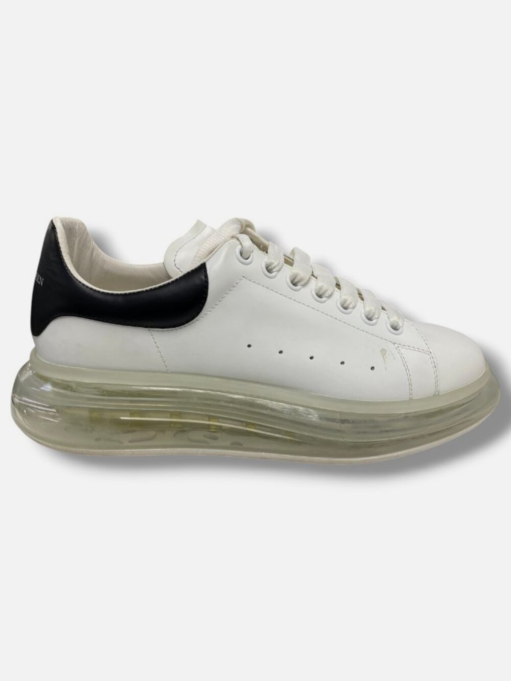 McQueen Men's White Oversized Transparent Sole Sneaker Shoe Size EU:43.5 US:10.5